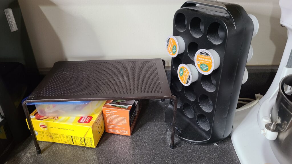 A vertical K-cup storage container