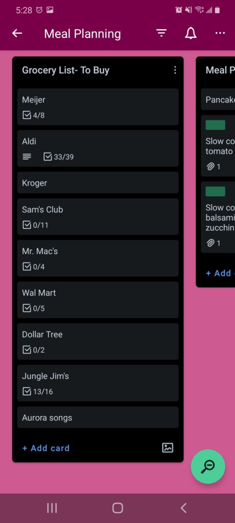 A phone screenshot of the Trello app