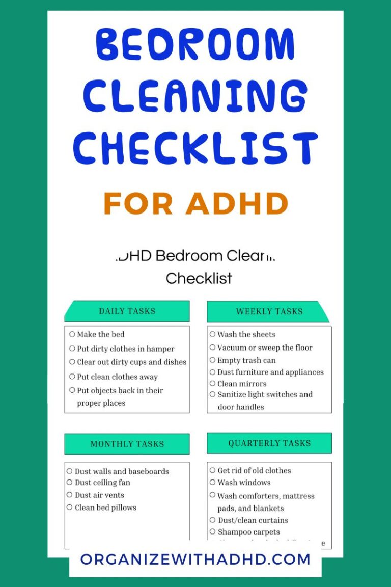 ADHD Bedroom Cleaning Checklist Free Download Organizewithadhd ADHD Bedroom Cleaning Checklist Free Download Organizewithadhd