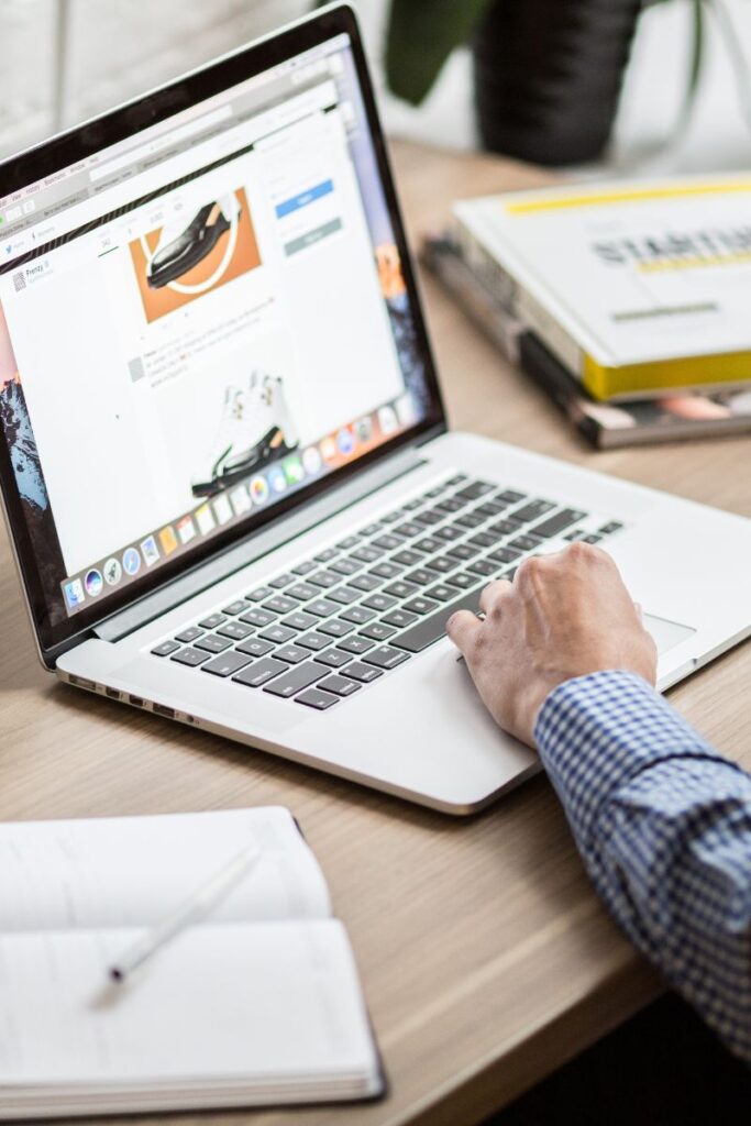 A person working on a laptop