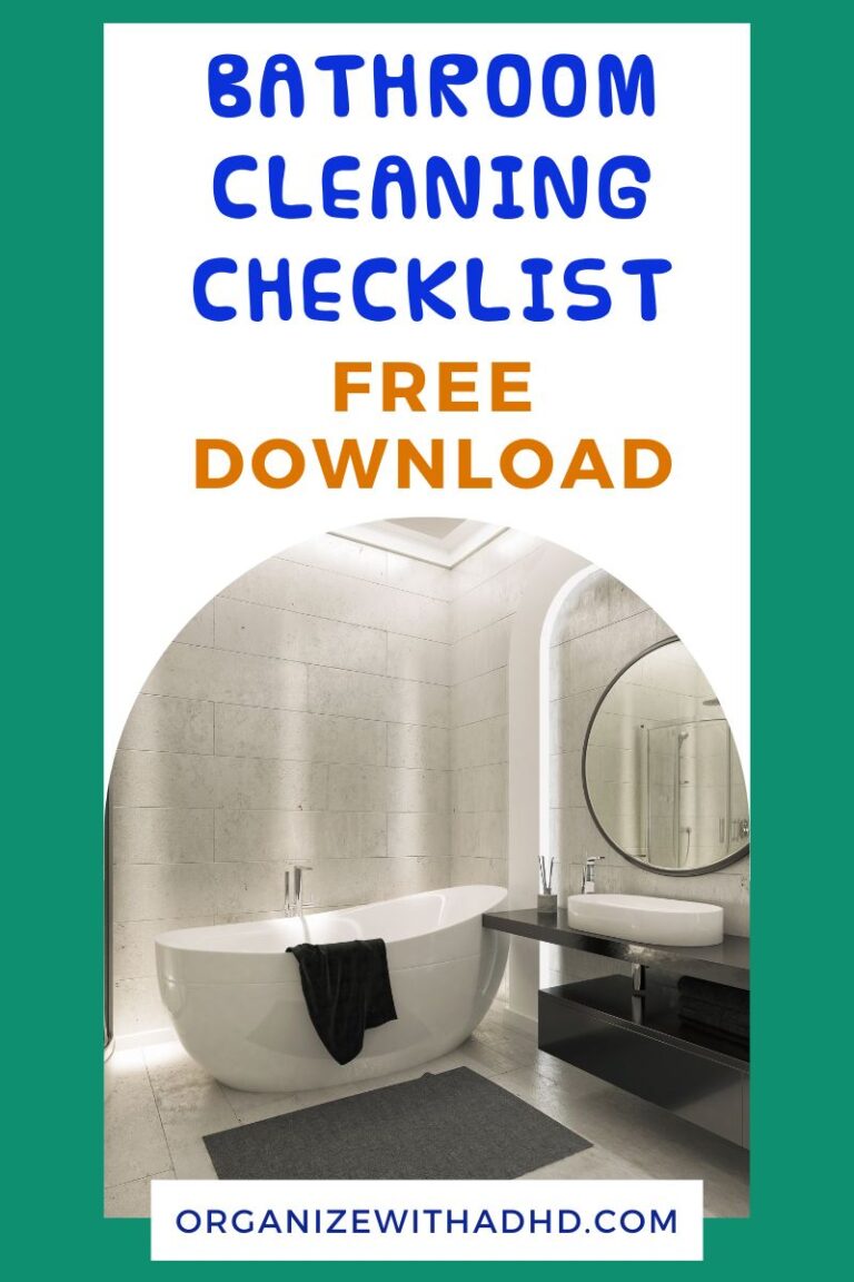 Bathroom Cleaning Checklist for ADHD (Free Download)